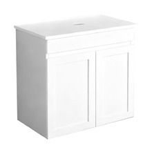 Stefania 600mm Matte White Wall Hung Single Vanity with Stone Countertop